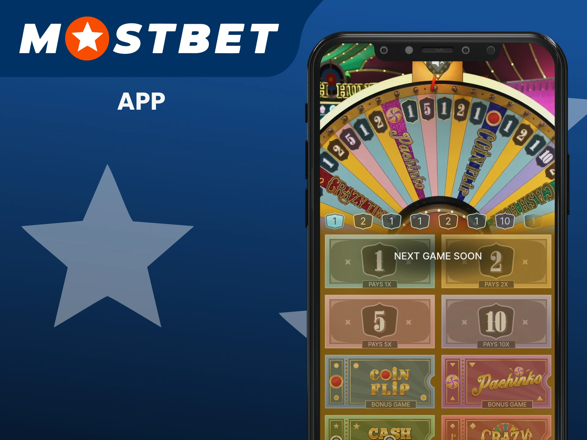 Use Mostbet app to play Crazy Time.