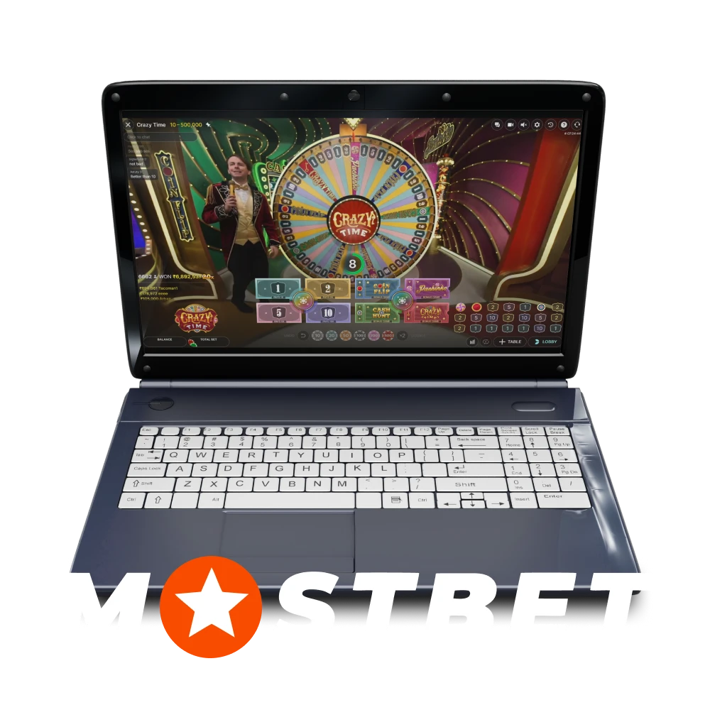 We recommend choosing Mostbet to play Crazy Time.