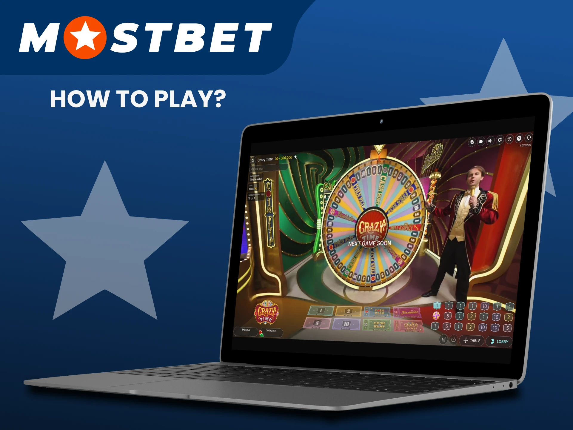 You can find Crazy Time in the Mostbet live casino section.
