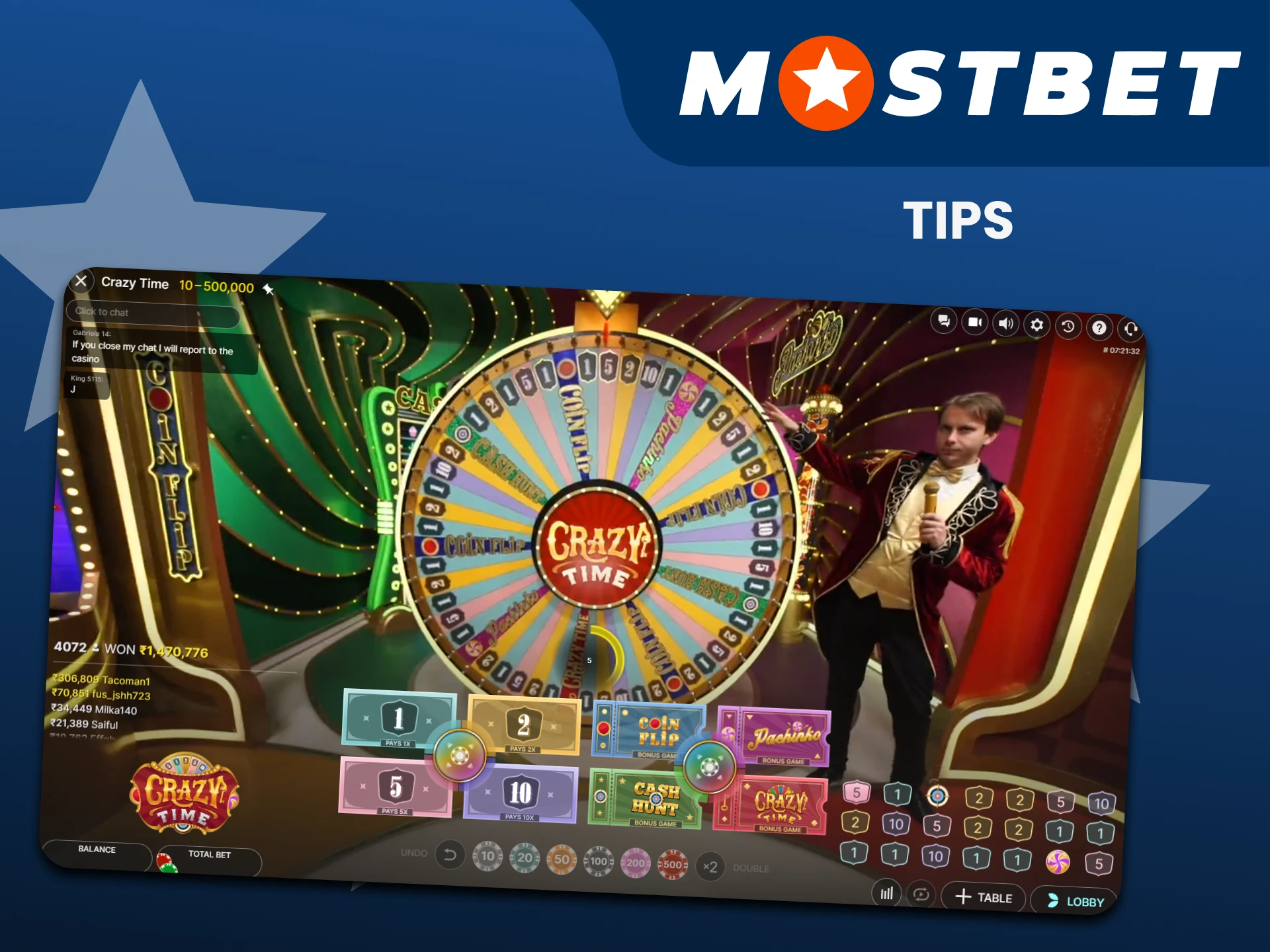 Check out the tips for playing Crazy Time from Mostbet.