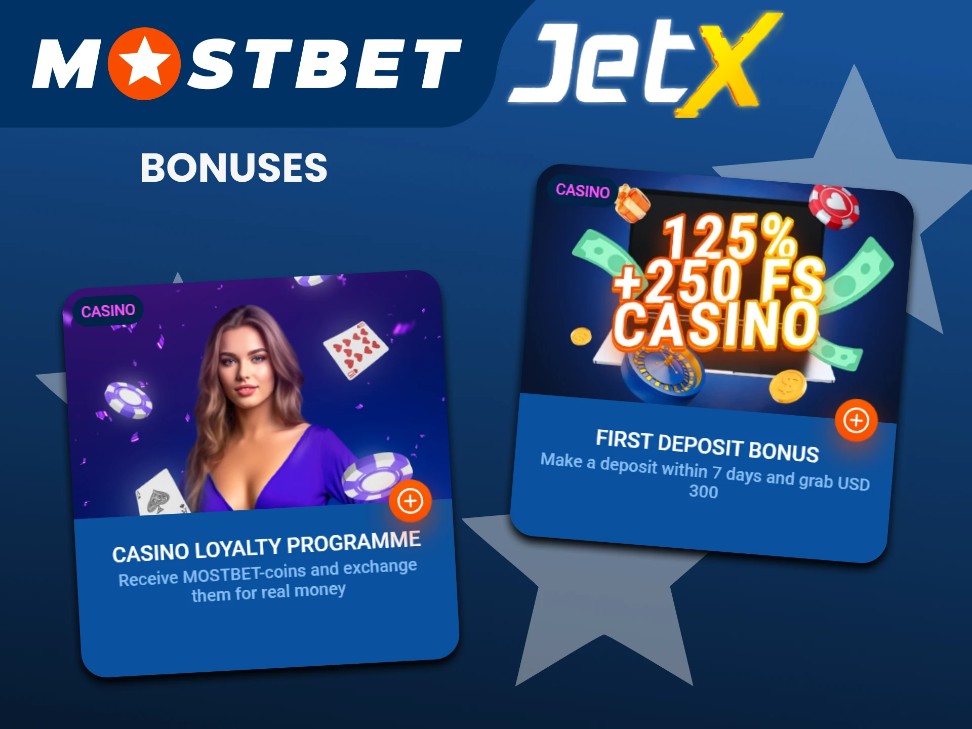 You receive bonuses from Mostbet by playing Jetx.
