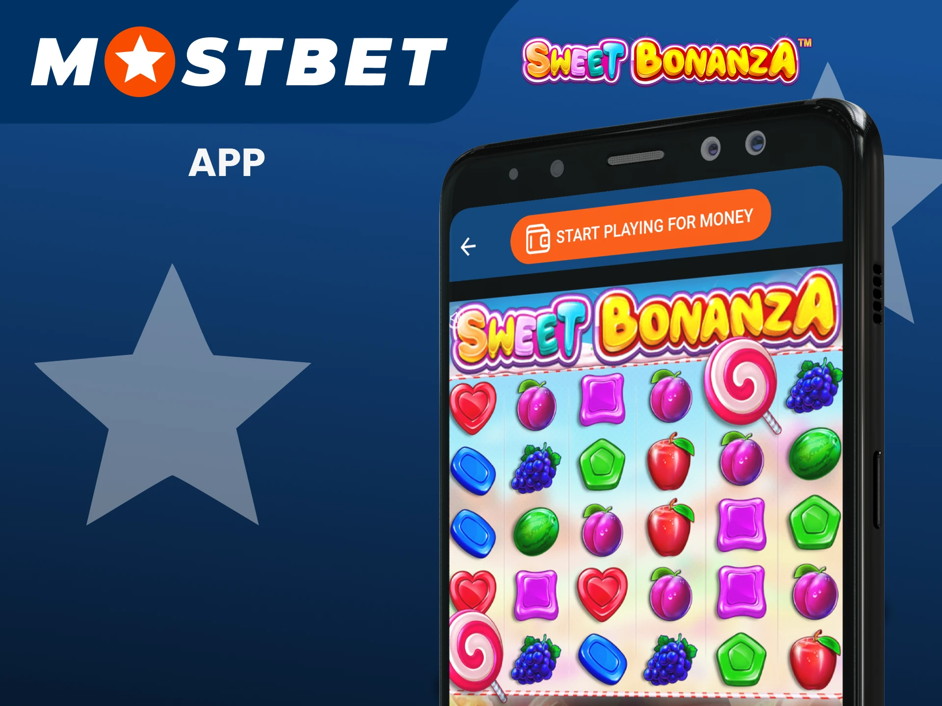 You can play Sweet Bonanza in the Mostbet app.