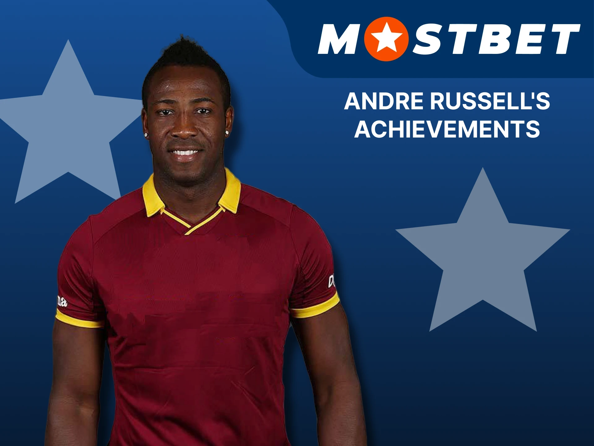Read about the achievements of Mostbet ambassador Andre Russell.