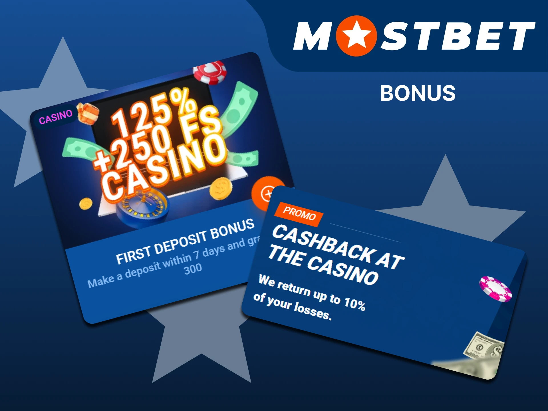 Get bonuses for playing card games at Mostbet.