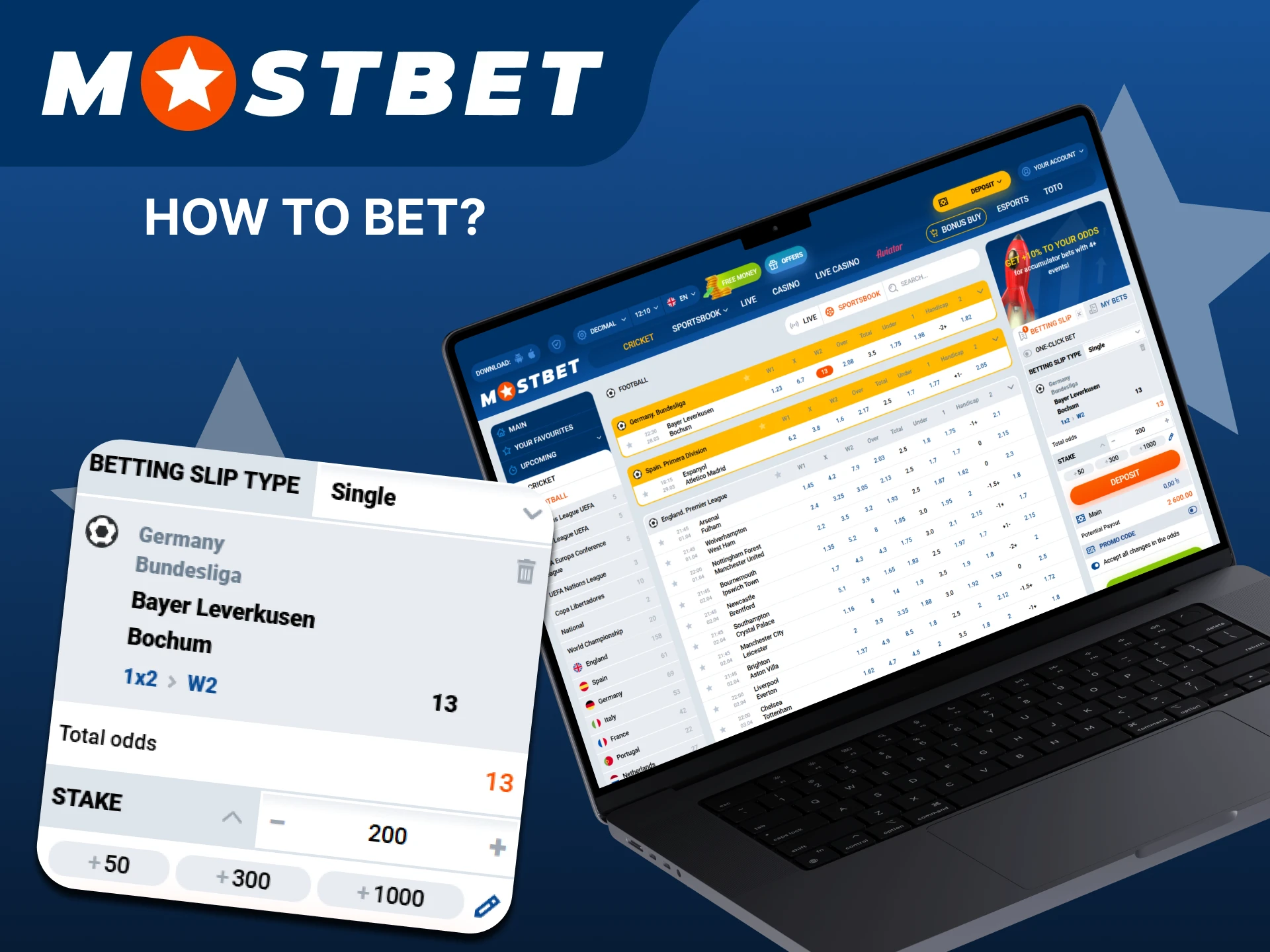 See how you can make bets on football at Mostbet.
