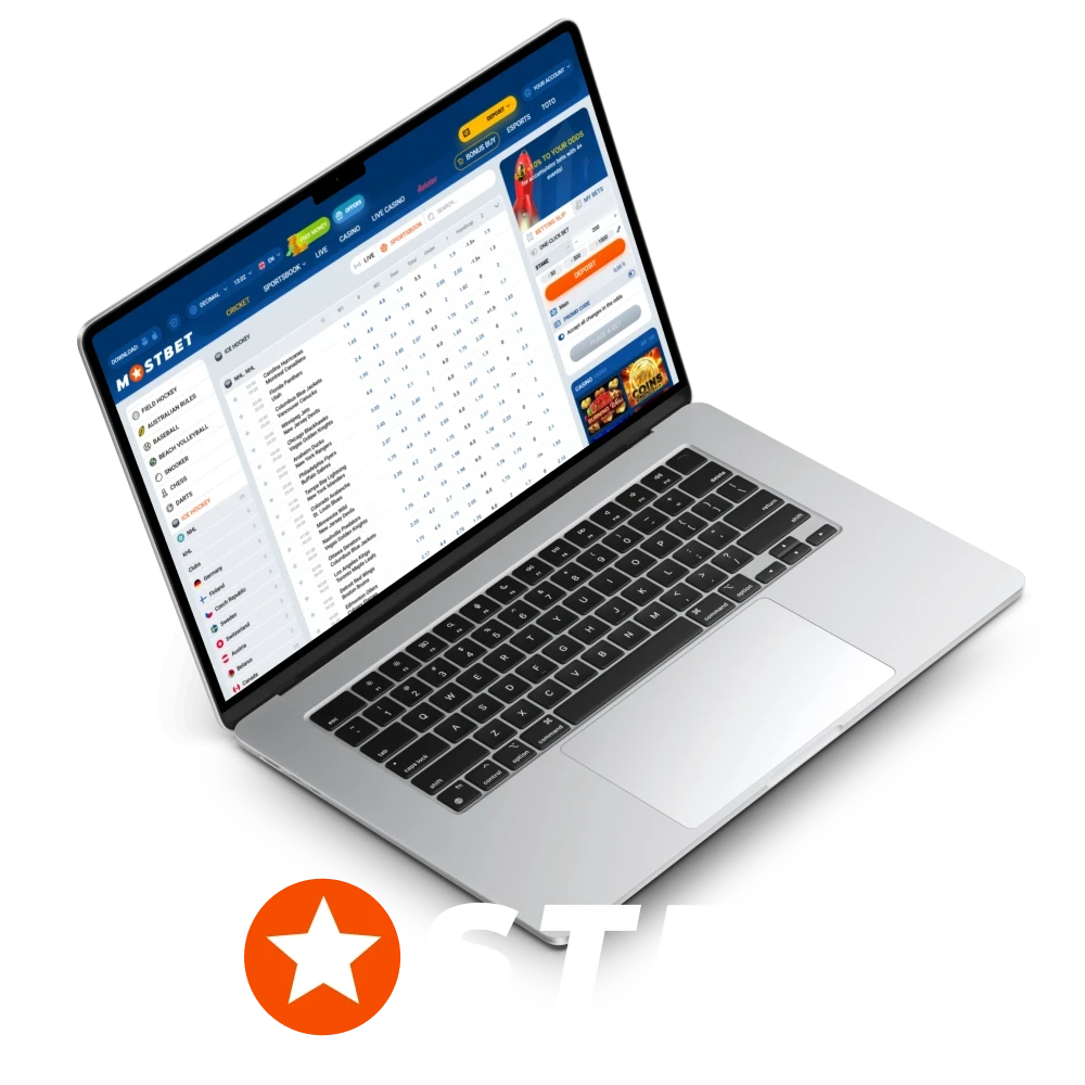Join the Mostbet bookmaker and bet on ice hockey.