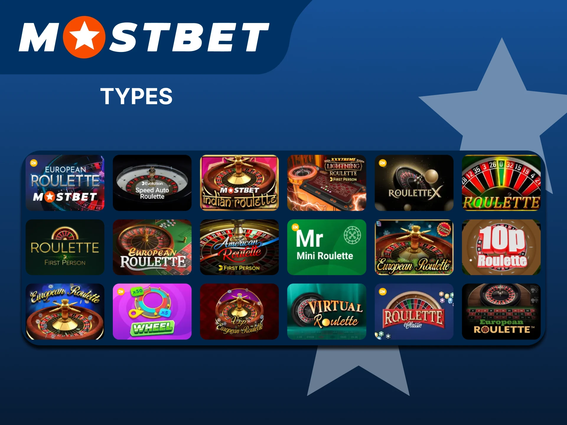 Mostbet offers a variety of roulette types.