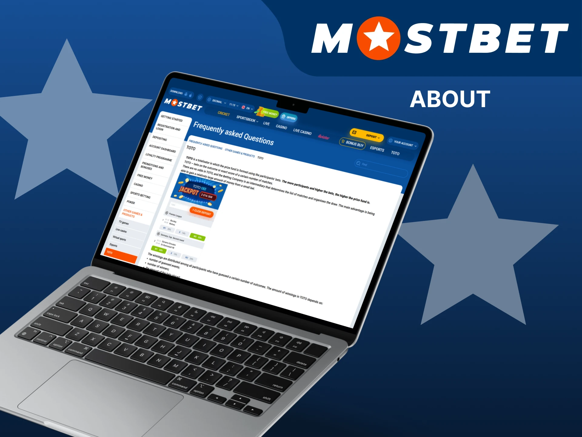 Check out the detailed information about Mostbet TOTO.