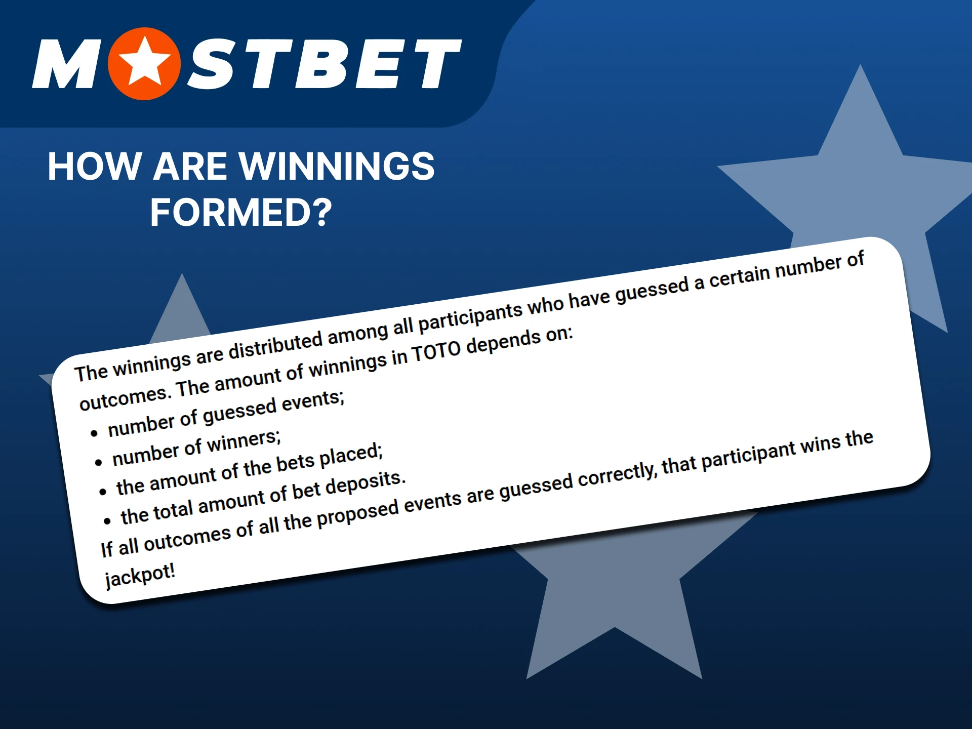 Find out how winnings in Mostbet TOTO are formed.