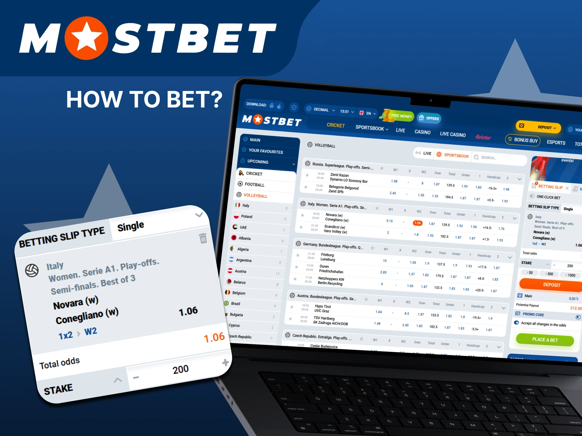 Read how to bet on volleyball on the Mostbet website.